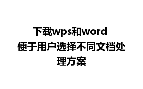 下载wps和word 便于用户选择不同文档处理方案