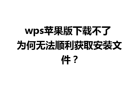 wps苹果版下载不了 为何无法顺利获取安装文件？