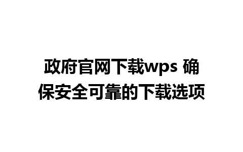 政府官网下载wps 确保安全可靠的下载选项