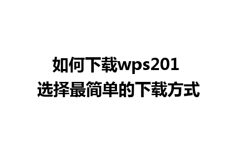 如何下载wps201 选择最简单的下载方式