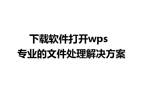 下载软件打开wps  专业的文件处理解决方案