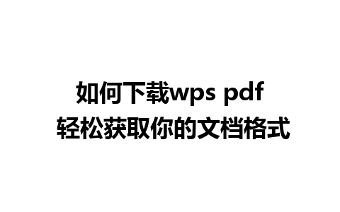 如何下载wps pdf 轻松获取你的文档格式