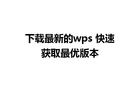 下载最新的wps 快速获取最优版本