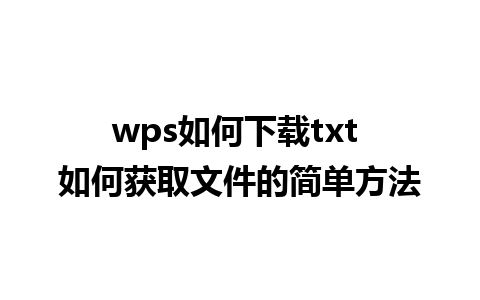 wps如何下载txt 如何获取文件的简单方法