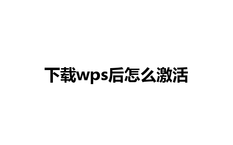 下载wps后怎么激活 