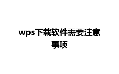 wps下载软件需要注意事项