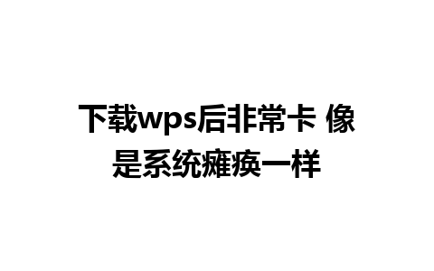 下载wps后非常卡 像是系统瘫痪一样