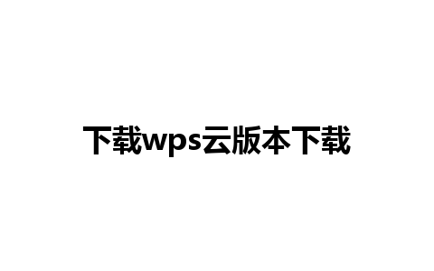 下载wps云版本下载 