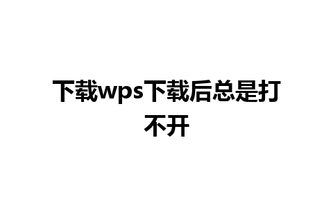 下载wps下载后总是打不开