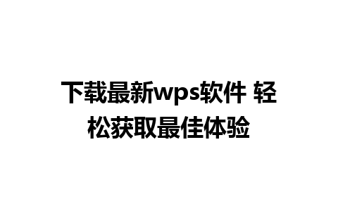 下载最新wps软件 轻松获取最佳体验