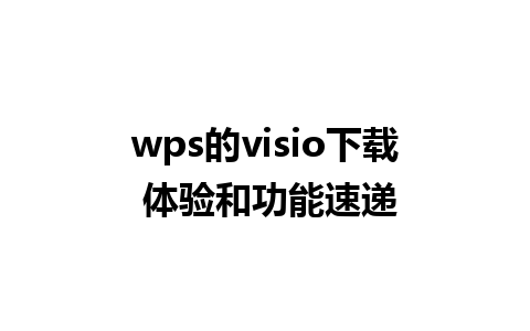 wps的visio下载 体验和功能速递