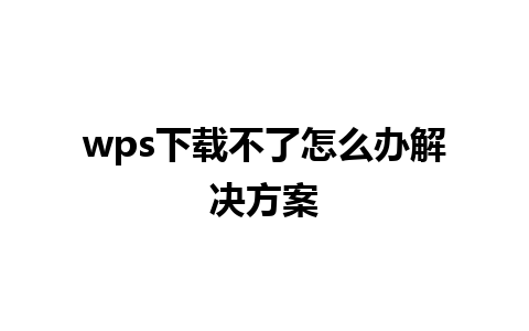 wps下载不了怎么办解决方案