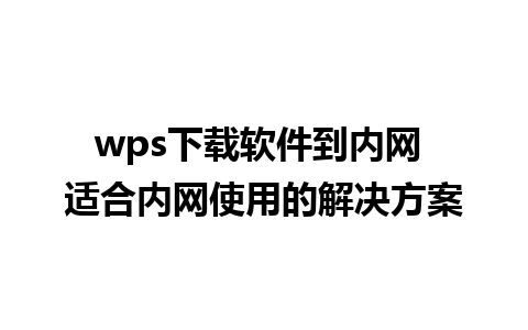 wps下载软件到内网 适合内网使用的解决方案