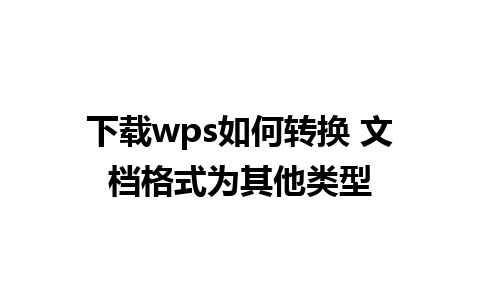 下载wps如何转换 文档格式为其他类型