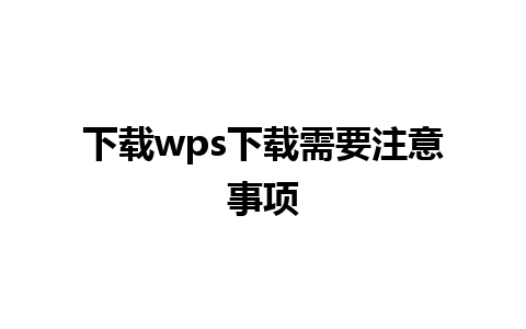 下载wps下载需要注意事项