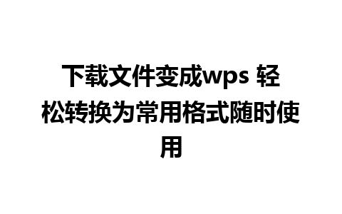 下载文件变成wps 轻松转换为常用格式随时使用