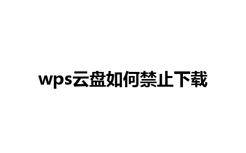 wps云盘如何禁止下载 