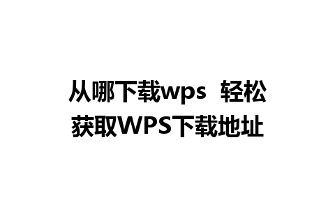 从哪下载wps  轻松获取WPS下载地址