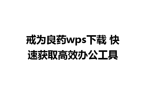 戒为良药wps下载 快速获取高效办公工具