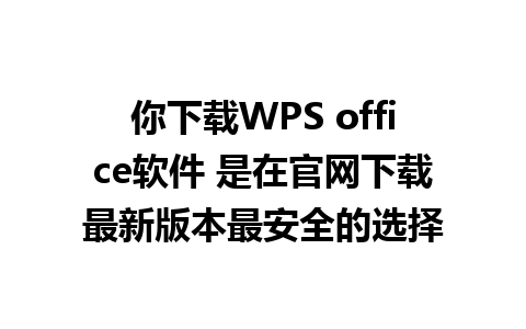 你下载WPS office软件 是在官网下载最新版本最安全的选择