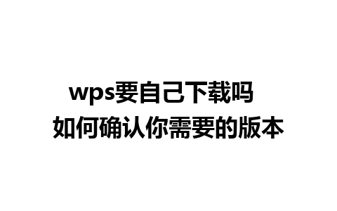 wps要自己下载吗  如何确认你需要的版本