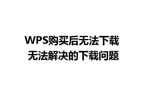 WPS购买后无法下载 无法解决的下载问题