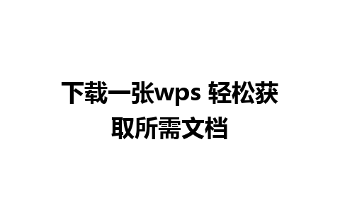 下载一张wps 轻松获取所需文档