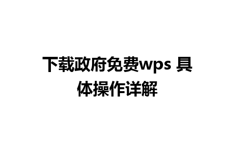 下载政府免费wps 具体操作详解