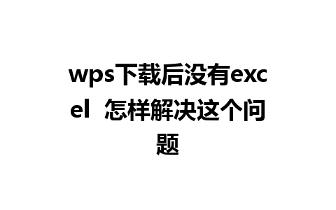 wps下载后没有excel  怎样解决这个问题