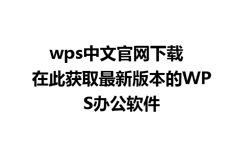 wps中文官网下载  在此获取最新版本的WPS办公软件