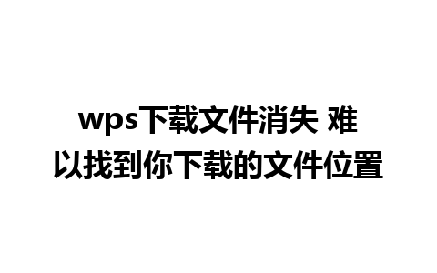 wps下载文件消失 难以找到你下载的文件位置