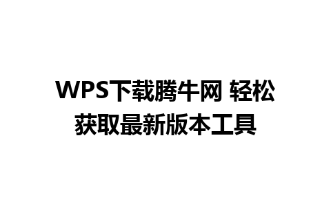 WPS下载腾牛网 轻松获取最新版本工具