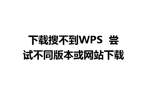 下载搜不到WPS  尝试不同版本或网站下载