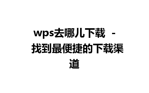 wps去哪儿下载  -  找到最便捷的下载渠道