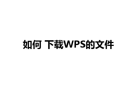 如何 下载WPS的文件