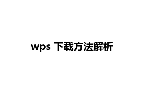 wps 下载方法解析