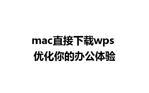 mac直接下载wps 优化你的办公体验