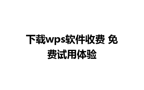 下载wps软件收费 免费试用体验