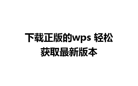 下载正版的wps 轻松获取最新版本