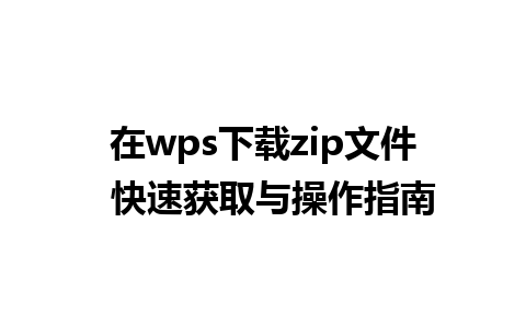 在wps下载zip文件  快速获取与操作指南