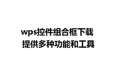 wps控件组合框下载 提供多种功能和工具