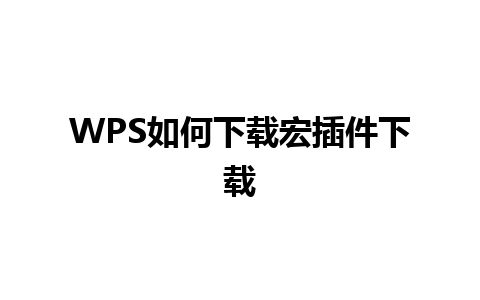 WPS如何下载宏插件下载 