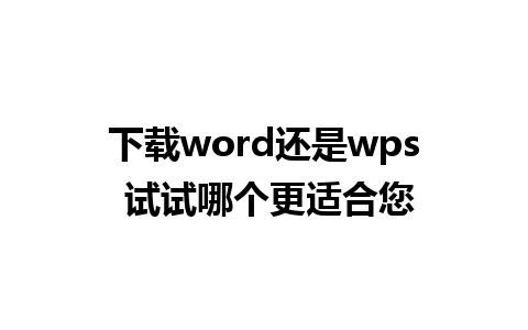 下载word还是wps 试试哪个更适合您