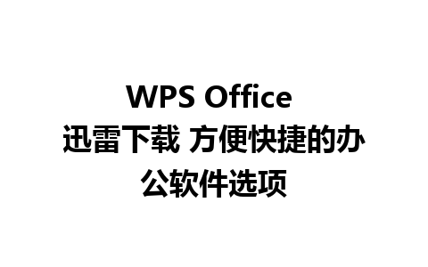 WPS Office 迅雷下载 方便快捷的办公软件选项