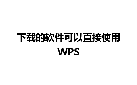 下载的软件可以直接使用WPS