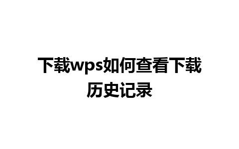 下载wps如何查看下载历史记录