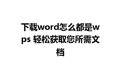 下载word怎么都是wps 轻松获取您所需文档