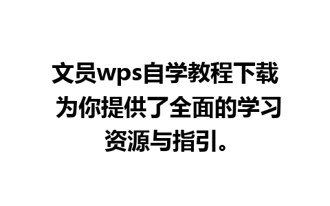 文员wps自学教程下载 为你提供了全面的学习资源与指引。