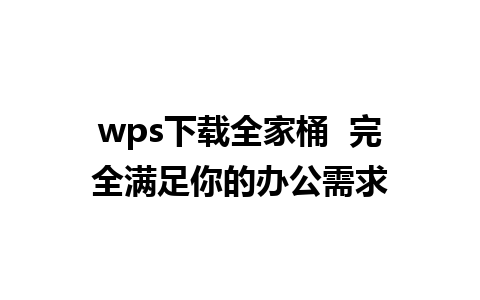 wps下载全家桶  完全满足你的办公需求