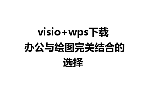 visio+wps下载 办公与绘图完美结合的选择